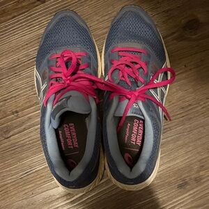 ASICS Women's Athletic Shoes - Navy and Pink